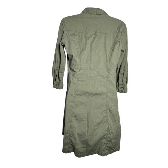 MNG By Mango Olive Green Button Front Cargo Dress Size Medium - Picture 4 of 9